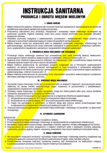 Instrukcja Sanitarna produkcji i obrotu mięsem mielonym