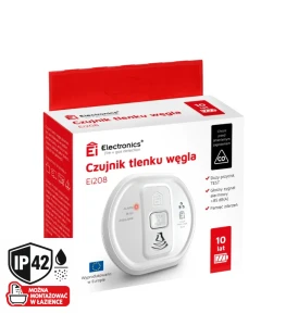 Ei208 Autonomiczny czujnik tlenku węgla, czadu (CO), czujka z wbudowaną baterią na 10 lat