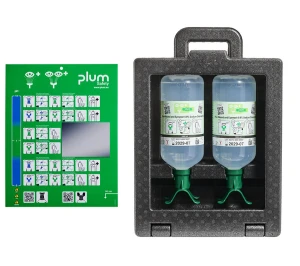 Zestaw do płukania oka i ran Plum iBox 2 — 2×1000 ml 0,9% NaCl (DUO)