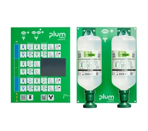 Zestaw do płukania oka i ran Plum 0,9% NaCl — 2×1000 ml (otwarta stacja naścienna)
