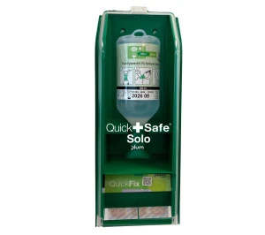 Apteczka ścienna Plum QuickSafe SOLO — 500 ml NaCl + QuickFix Elastic
