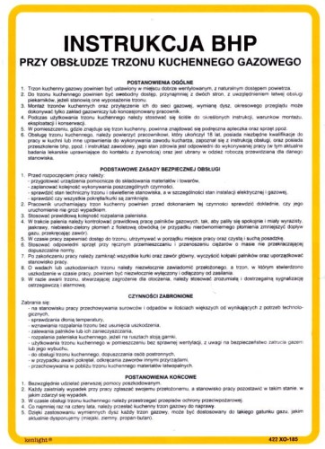 Instrukcja BHP przy obsłudze pieca (trzonu) kuchennego