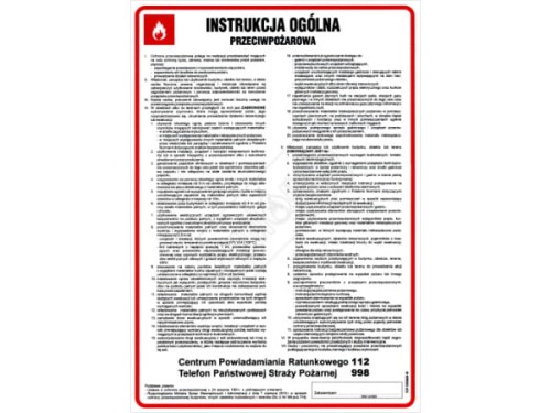 Instrukcja ogólna przeciwpożarowa