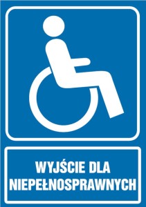 Znak Wyjście dla niepełnosprawnych