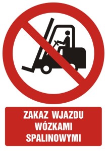 Znak: Zakaz wjazdu wózkami spalinowymi
