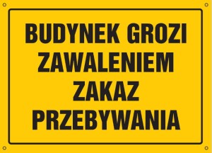 Budynek grozi zawaleniem - zakaz przebywania
