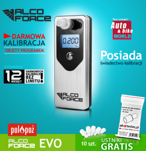 Alkomat ALCO FORCE EVO + ustniki GRATIS