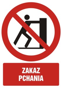Znak: Zakaz pchania
